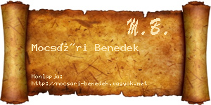 Mocsári Benedek névjegykártya