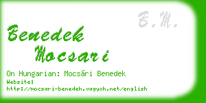 benedek mocsari business card